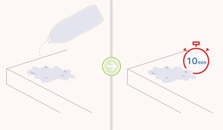 Utilize o produto puro e deixe-o agir em contato com a área por 10 minutos