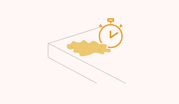 No caso de sujeiras mais difíceis, deixe por alguns minutos.