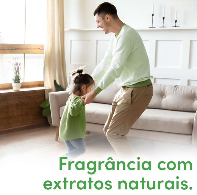 Fragrância vegana, com extratos naturais. Garrafa e tampa recicláveis. Ativos biodegradáveis. Limpeza eficaz com fragrância duradoura. Diluível em água, com excelente rendimento