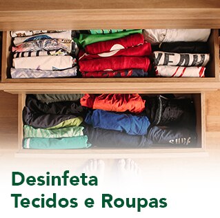 Desinfeta tecidos e roupas 