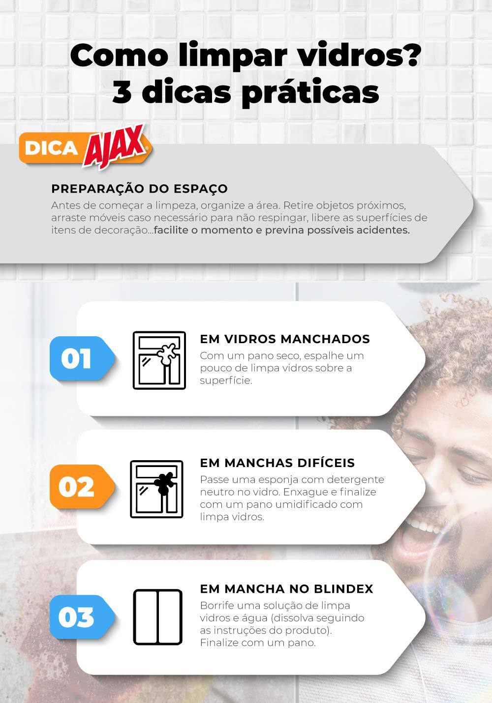 Infografico Como Limpar vidros