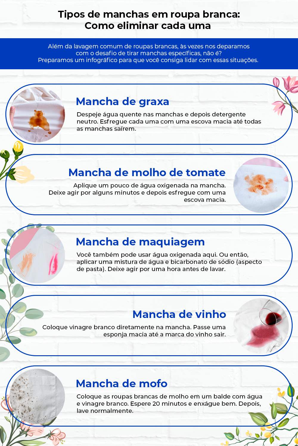  infográfico com o passo a passo de como lavar roupa branca